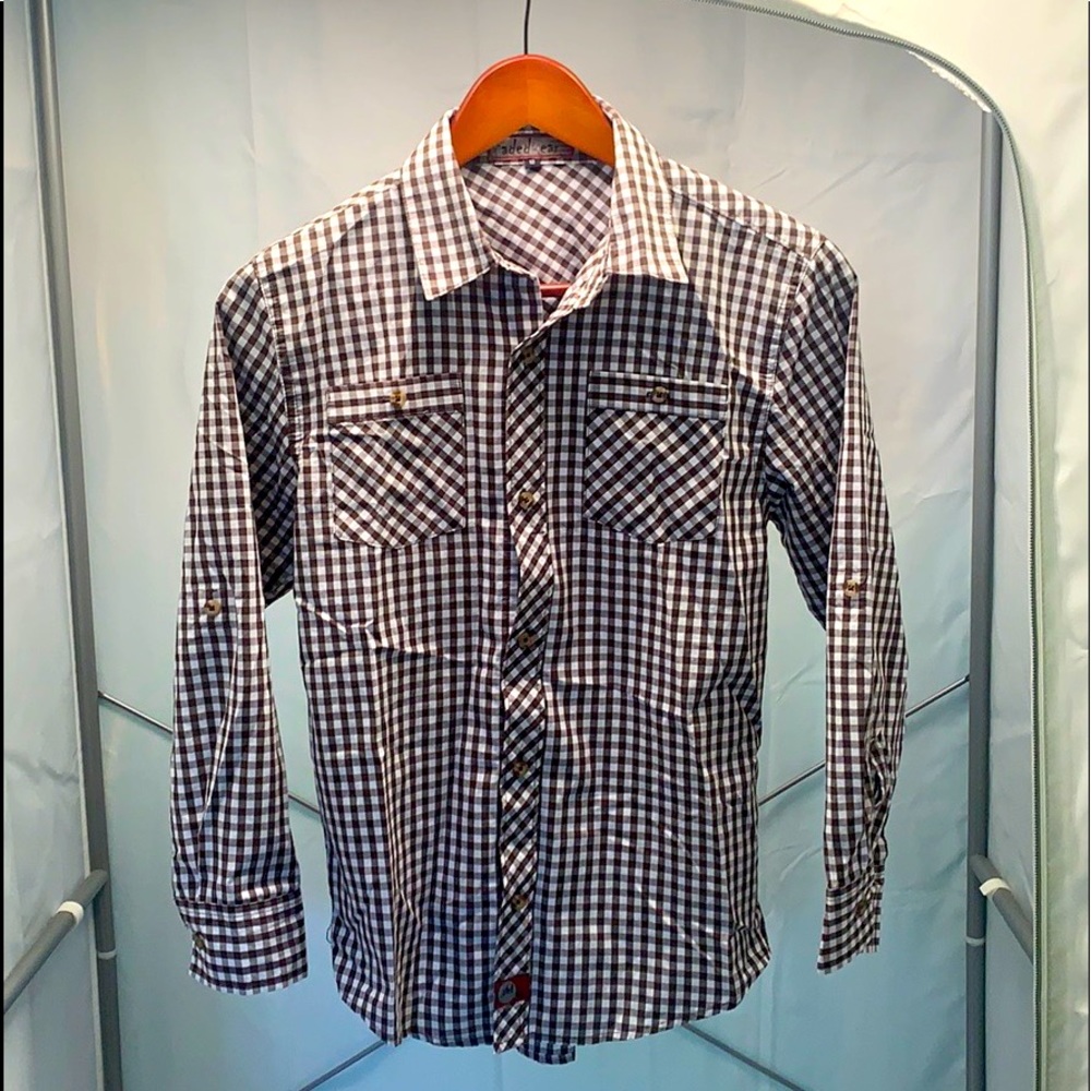 Boys Checkered long sleeve collared dress …
